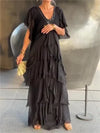 Robe maxi bohème à superpositions pour femmes - vêtement élégant pour les soirées d'été