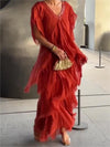 Robe maxi bohème à superpositions pour femmes - vêtement élégant pour les soirées d'été