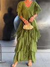 Robe maxi bohème à superpositions pour femmes - vêtement élégant pour les soirées d'été