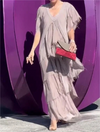 Robe maxi bohème à superpositions pour femmes - vêtement élégant pour les soirées d'été