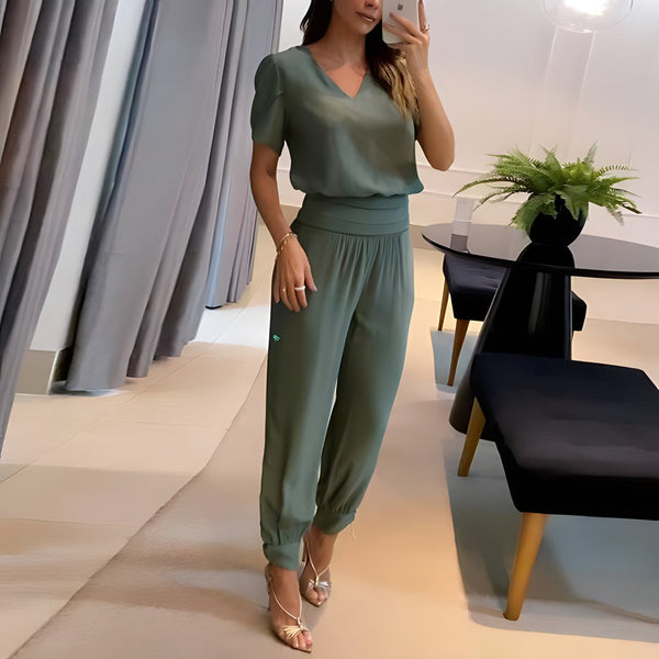 Ensemble 2 pièces - chemise élégante et pantalon tendance pour femmes