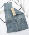 Jeans larges décontractés pour femme - denim vintage bleu clair, mode casual