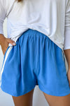 Shorts décontractés pour femmes en mélange de lin - taille élastique légère pour l'été