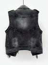 Gilet en cuir noir pour femmes - veste sans manches tendance pour vos sorties décontractées