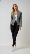 Blazer femme - veste texturée taillée - pour le bureau et les sorties décontractées