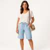 Shorts en lin pour femmes - pantalons élastiques et respirants pour votre quotidien
