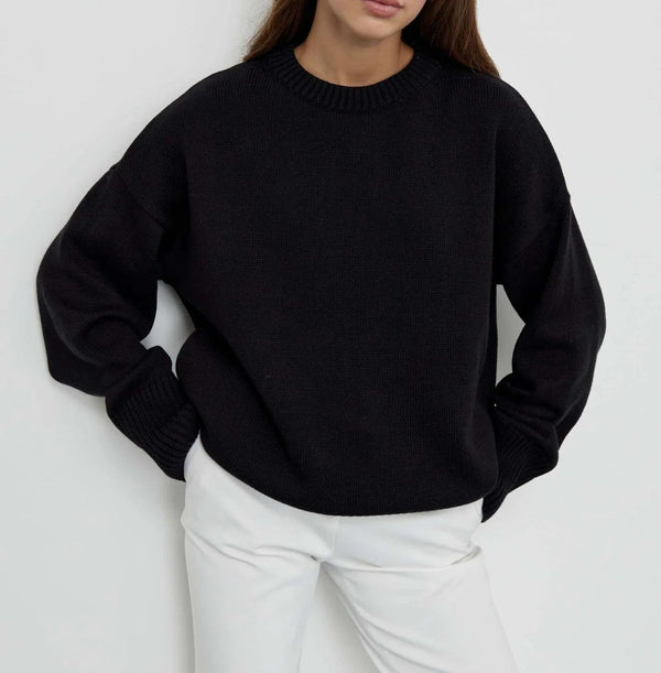 Pull en tricot pour femmes - haut en maille chaud au style décontracté