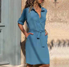 Robe chemise femme avec détail à nouer - tissu léger pour vos sorties décontractées