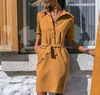 Robe chemise femme avec détail à nouer - tissu léger pour vos sorties décontractées