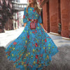 Robe maxi femme élégante à imprimé floral avec ceinture - pour les occasions formelles