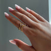 Bague double ajustable pour femmes - design moderne en or éclatant pour les soirées et occasions décontractées