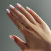 Bague en or pour femme au design élégant en triple spirale - pièce contemporaine pour les dames