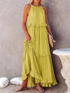 Robe maxi femme élégante au design volanté - robe d'été décontractée et stylée pour vos sorties