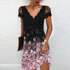 Robe à manches en dentelle - robe v-neck élégante pour femmes