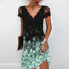 Robe à manches en dentelle - robe v-neck élégante pour femmes
