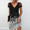 Robe à manches en dentelle - robe v-neck élégante pour femmes