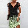 Robe à manches en dentelle - robe v-neck élégante pour femmes