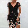 Robe à manches en dentelle - robe v-neck élégante pour femmes