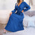 Robe midi femme - style wrap élégant avec manches longues plissées pour les occasions spéciales