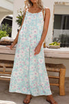 Salopette large à fleurs pour femmes - bleu clair, tenue d'été décontractée