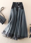 Jupe longue en tulle pour femmes - design patchwork élégant pour vos sorties printanières