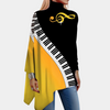 Blouse cape – élégante top noir et jaune pour femmes avec design piano