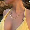 Collier en or avec pendantif charm personnalisé 'h' et éléments marins - bijoux personnalisés