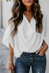 Blouse en chiffon pour femmes - top léger drapé, polyvalent et chic pour le casual ou les soirées