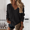 Pull en maille à col en v - tricot élégant pour femmes