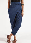 Pantalons femmes harem en coton à taille asymétrique - chic et décontracté pour les ladies modernes