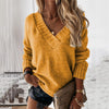 Pull en maille à col en v - tricot élégant pour femmes