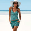 Ensemble de bain tankini 2 pièces pour femmes avec short - maillot tendance à pois pour l'été