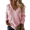 Pull en maille à col en v - tricot élégant pour femmes