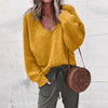 Pull en maille pour femmes - sweater décontracté en v-neck doux pour un look quotidien