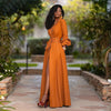 Robe d'été orange élégante - tenue sophistiquée pour dames