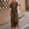 Ensemble décontracté 2 pièces : top et pantalon fluide pour femmes - tenue légère pour le quotidien