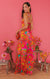 Robe maxi fleurie rose à fente haute - élégante robe d'été sans manches pour vos sorties décontractées