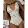 Maillot de bain une pièce élégant pour femmes - design rayé chic pour la plage et la piscine
