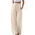 Pantalons larges en lin léger pour femmes - design taille haute flatteur avec poches
