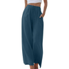 Pantalons larges en lin léger pour femmes - design taille haute flatteur avec poches