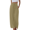 Pantalons larges en lin léger pour femmes - design taille haute flatteur avec poches