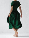 Robe midi en lin pour femmes à nouer - chic pour vos sorties d'été
