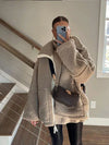 Veste en polaire pour femmes - veste zippée en peluche douce avec poches fonctionnelles pour un look décontracté