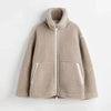 Veste en polaire pour femmes - veste zippée en peluche douce avec poches fonctionnelles pour un look décontracté