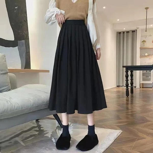 Jupe midi plissée pour femmes - design taille haute sophistiqué pour des styles variés