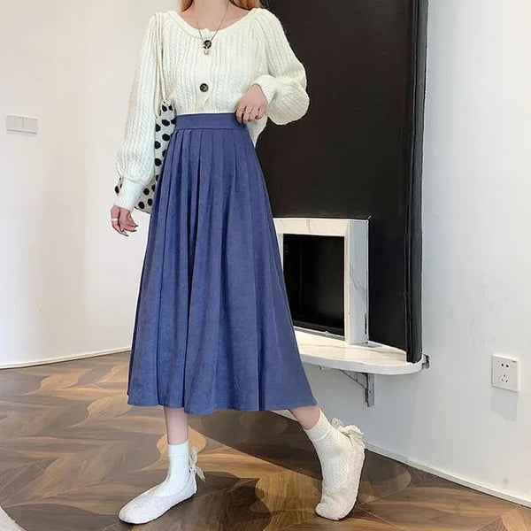 Jupe midi plissée pour femmes - design taille haute sophistiqué pour des styles variés