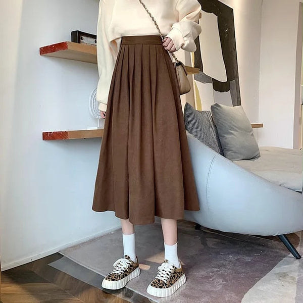 Jupe midi plissée pour femmes - design taille haute sophistiqué pour des styles variés