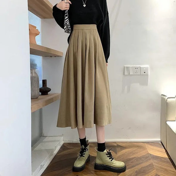 Jupe midi plissée pour femmes - design taille haute sophistiqué pour des styles variés