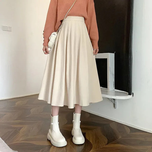 Jupe midi plissée pour femmes - design taille haute sophistiqué pour des styles variés