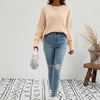Sweatshirt oversized femme en tricot doux - pull décontracté pour vos sorties et moments de détente